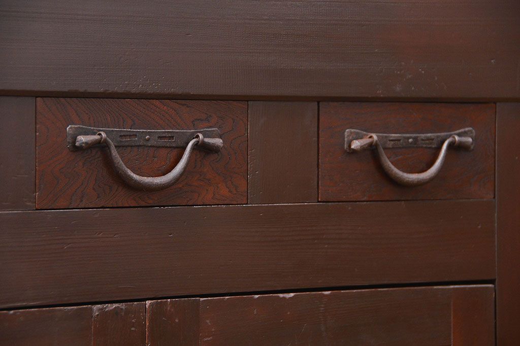 アンティーク家具　古民具・骨董 特大 九尺水屋箪笥 ローボード(テレビボード、テレビ台、キャビネット、収納棚)