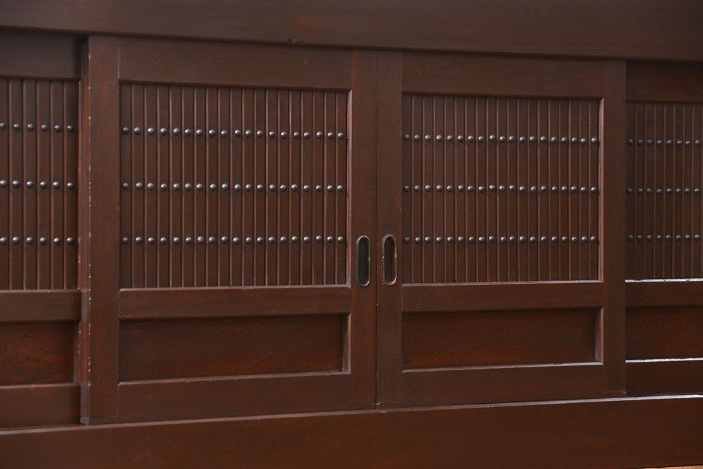 アンティーク家具　古民具・骨董 特大 九尺水屋箪笥 ローボード(テレビボード、テレビ台、キャビネット、収納棚)