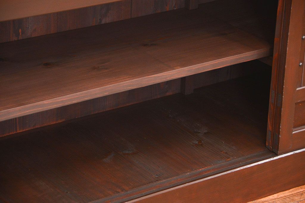 アンティーク家具　古民具・骨董 特大 九尺水屋箪笥 ローボード(テレビボード、テレビ台、キャビネット、収納棚)