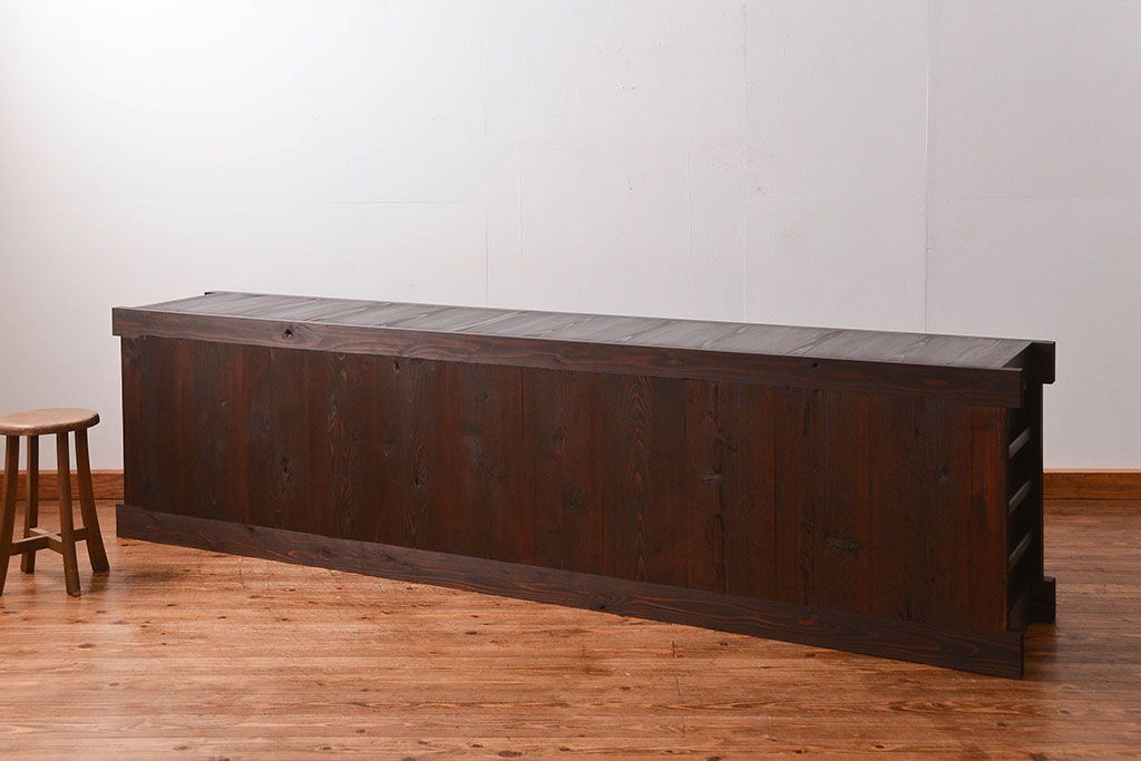 アンティーク家具　古民具・骨董 特大 九尺水屋箪笥 ローボード(テレビボード、テレビ台、キャビネット、収納棚)