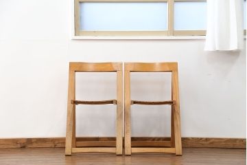 ヴィンテージ家具　昭和レトロ 1960年頃　ビンテージ フォールテセィングチェア2脚セット(折り畳み椅子、イス)
