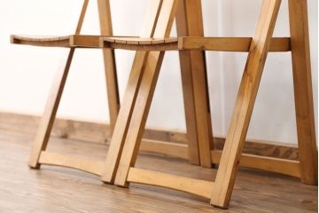 ヴィンテージ家具　昭和レトロ 1960年頃　ビンテージ フォールテセィングチェア2脚セット(折り畳み椅子、イス)