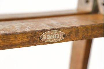 昭和レトロ 古いナラ材の大きな木製脚立(ステップ、ラダー)