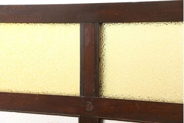 アンティーク雑貨　古い酒屋の色ガラス入りアンティーク衝立て(看板付き、ノベルティー、キリンビール)