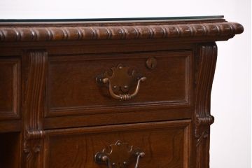 アンティーク家具　アンティーク 国産 イギリス風 重厚な高級プレジデントデスク(テーブル、作業台)