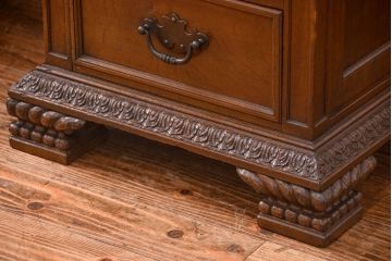 アンティーク家具　アンティーク 国産 イギリス風 重厚な高級プレジデントデスク(テーブル、作業台)
