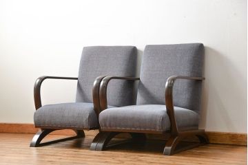 アンティーク家具　アンティーク 古い洋館の上品な1人掛けローソファ(1)(椅子・イス・チェア)