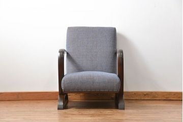 アンティーク家具　アンティーク 古い洋館の上品な1人掛けローソファ(2)(椅子・イス・チェア)