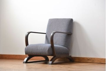 アンティーク家具　アンティーク 古い洋館の上品な1人掛けローソファ(2)(椅子・イス・チェア)