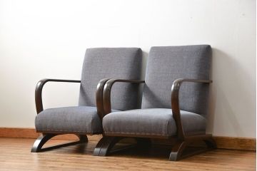 アンティーク家具　アンティーク 古い洋館の上品な1人掛けローソファ(2)(椅子・イス・チェア)