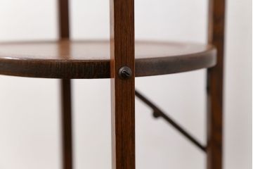 アンティーク家具　イギリスアンティーク オーク材　折り畳み式の小さな飾り棚(花台、スモールシェルフ、ケーキスタンド)