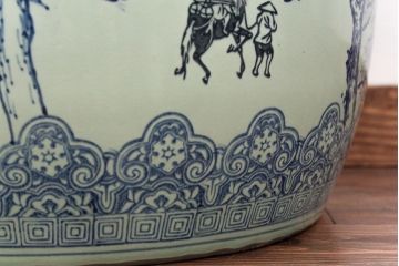 アンティーク雑貨　大正〜昭和初期!　山水図柄　瀬戸火鉢