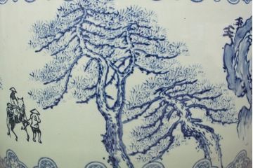 アンティーク雑貨　大正〜昭和初期!　山水図柄　瀬戸火鉢