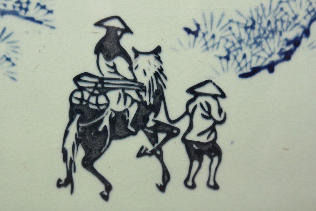 アンティーク雑貨　大正〜昭和初期!　山水図柄　瀬戸火鉢