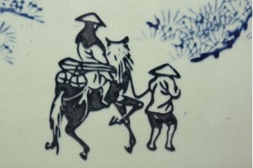 アンティーク雑貨　大正〜昭和初期!　山水図柄　瀬戸火鉢