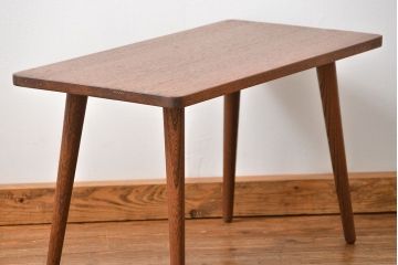 レトロ家具　ラフジュ工房オリジナル 天板一枚板!古材を使ったレトロなスクエア型センターテーブル(小)(2)