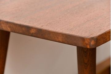 レトロ家具　昭和レトロ 天板一枚板!古材を使ったレトロなスクエア型アンティークセンターテーブル