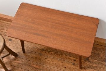 レトロ家具　ラフジュ工房オリジナル 天板一枚板!古材を使ったレトロなスクエア型センターテーブル(小)(4)