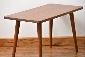 レトロ家具　ラフジュ工房オリジナル 天板一枚板!古材を使ったレトロなスクエア型センターテーブル(小)(4)
