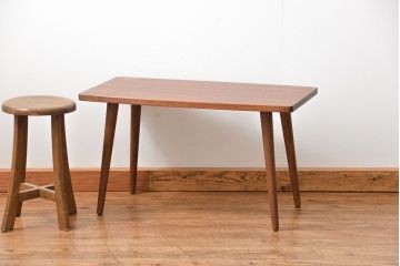 アンティーク家具　アンティーク 天板一枚板!古材を使った緩やかな曲線センターテーブル(1)