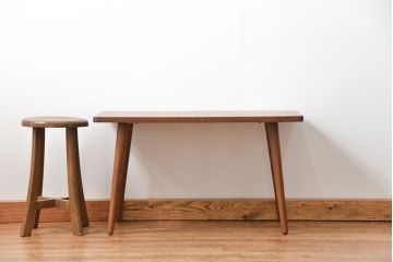 ラフジュ工房オリジナル　天板一枚板!古材を使ったセンターテーブル