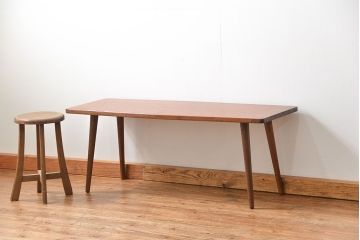 アンティーク家具　アンティーク 天板一枚板!古材を使った緩やかな曲線のセンターテーブル(大)(1)