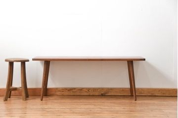 アンティーク家具　アンティーク 天板一枚板!古材を使った緩やかな曲線のセンターテーブル(大)(1)
