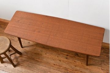 アンティーク家具　アンティーク 天板一枚板!古材を使った緩やかな曲線のセンターテーブル(大)(1)