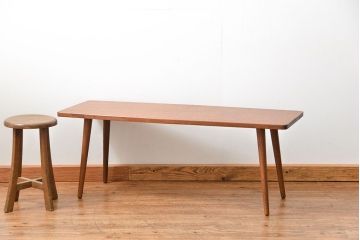 アンティーク家具　アンティーク 天板一枚板!古材を使った緩やかな曲線のセンターテーブル(大)(1)
