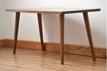 レトロ家具　昭和レトロ 天板一枚板!古材を使った緩やか曲線のセンターテーブル(2)