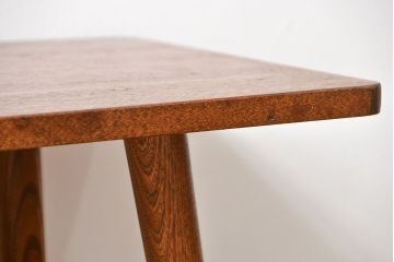 レトロ家具　昭和レトロ 天板一枚板!古材を使った緩やか曲線のセンターテーブル(2)