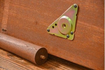 レトロ家具　昭和レトロ 天板一枚板!古材を使った緩やか曲線のセンターテーブル(2)
