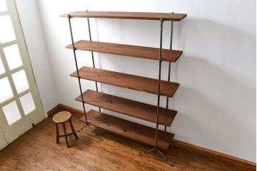 ラフジュオリジナル　アイアンの薄型飾り棚【小】(1)(陳列棚、アイアンラック)