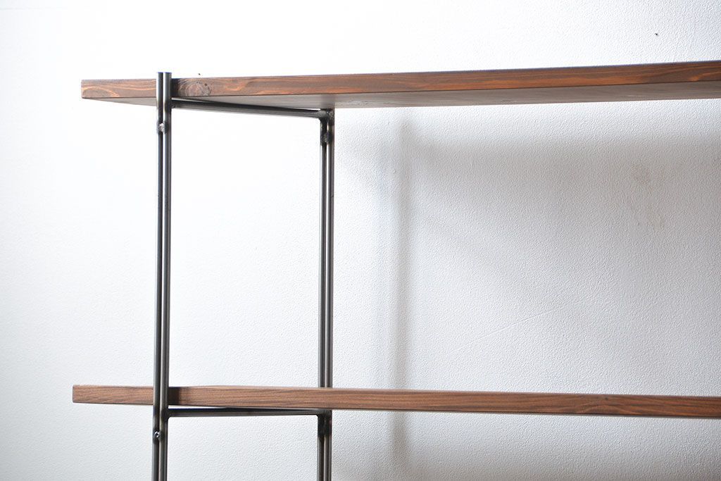 ラフジュオリジナル　アイアンの薄型飾り棚【小】(1)(陳列棚、アイアンラック)