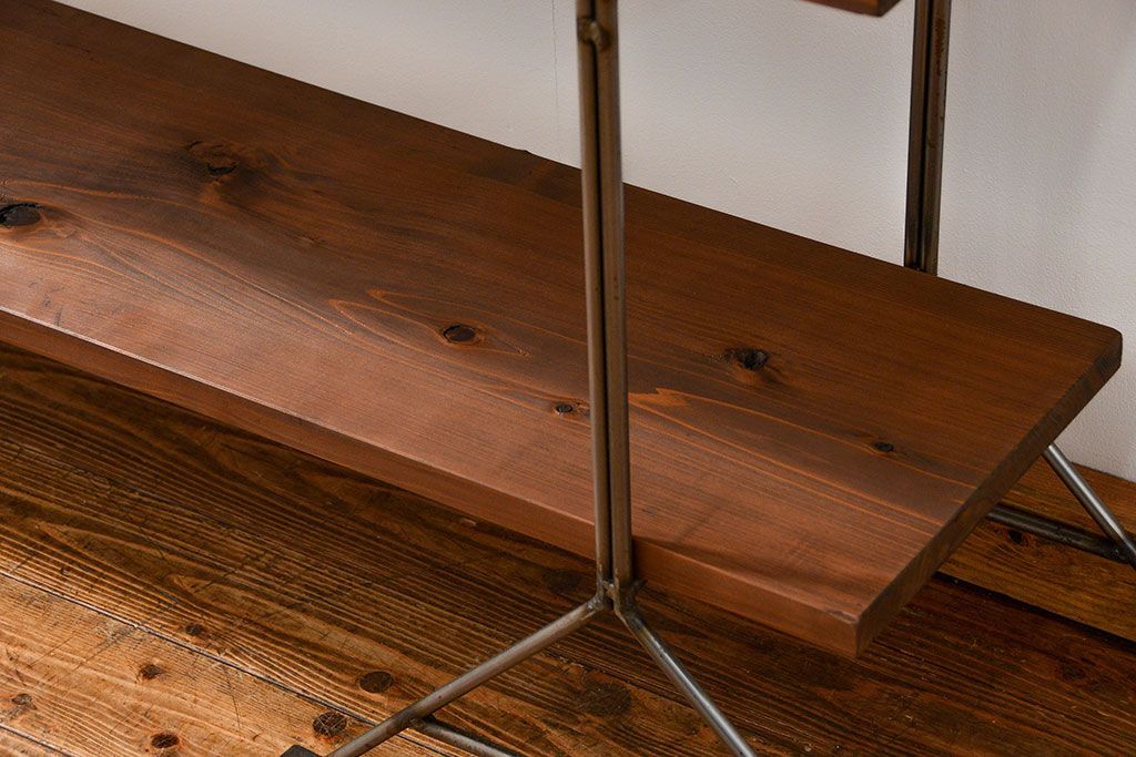 ラフジュオリジナル　アイアンの薄型飾り棚【小】(1)(陳列棚、アイアンラック)