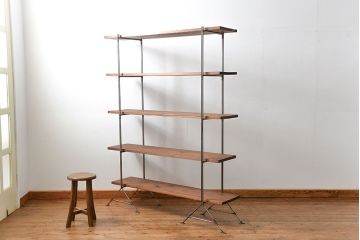 ラフジュオリジナル　アイアンの薄型飾り棚【小】(1)(陳列棚、アイアンラック)