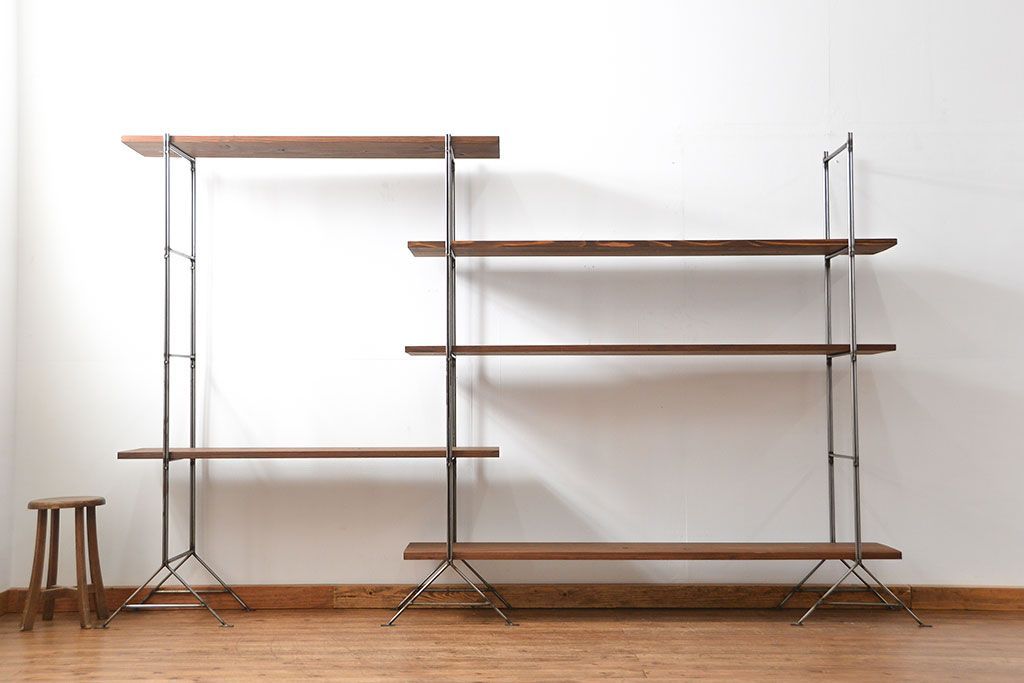 ラフジュオリジナル　アイアンの薄型飾り棚【小】(1)(陳列棚、アイアンラック)