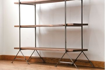 ラフジュオリジナル　アイアンの薄型飾り棚【小】(2)(陳列棚、アイアンラック)