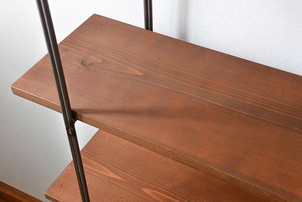 ラフジュオリジナル　アイアンの薄型飾り棚【小】(2)(陳列棚、アイアンラック)