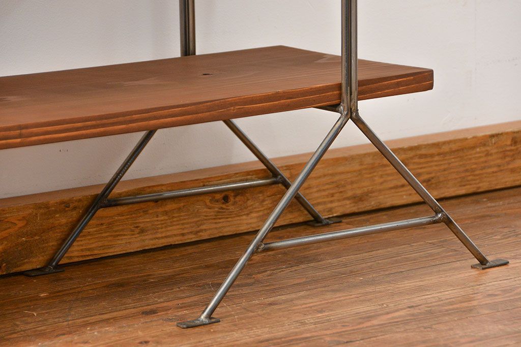 ラフジュオリジナル　アイアンの薄型飾り棚【小】(2)(陳列棚、アイアンラック)