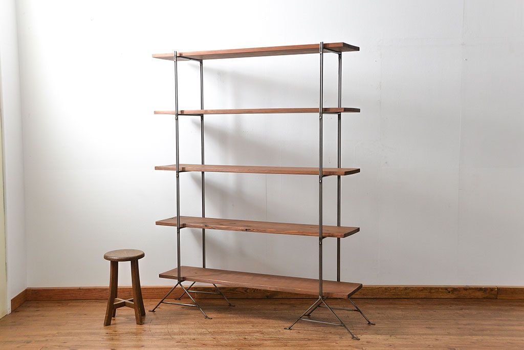 ラフジュオリジナル　アイアンの薄型飾り棚【小】(2)(陳列棚、アイアンラック)