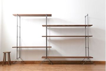 ラフジュオリジナル　アイアンの薄型飾り棚【小】(2)(陳列棚、アイアンラック)