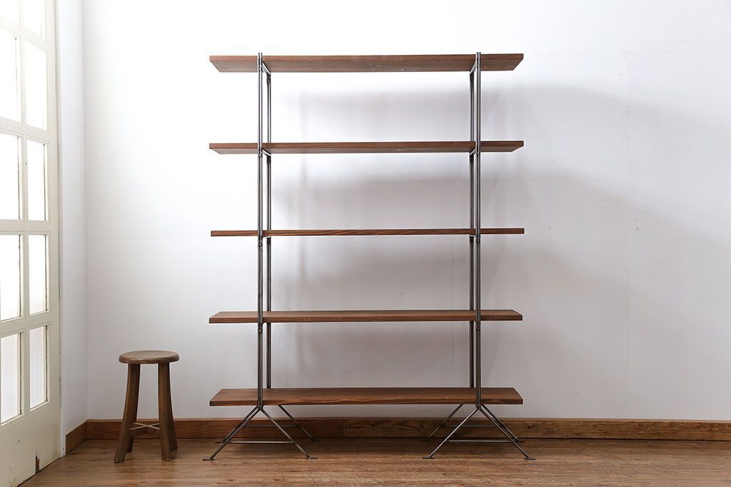 ラフジュオリジナル アイアンの薄型飾り棚【小】(3)(陳列棚、アイアンラック)