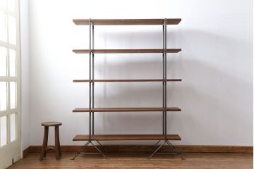 ラフジュオリジナル アイアンの薄型飾り棚【小】(3)(陳列棚、アイアンラック)