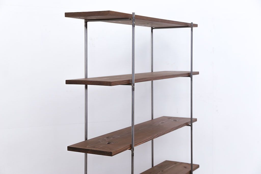 ラフジュオリジナル アイアンの薄型飾り棚【小】(3)(陳列棚、アイアンラック)