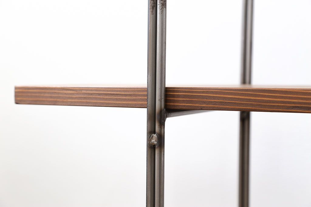 ラフジュオリジナル アイアンの薄型飾り棚【小】(3)(陳列棚、アイアンラック)