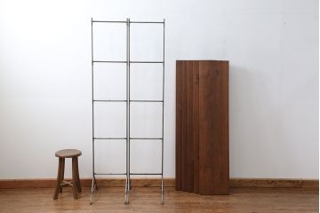 ラフジュオリジナル アイアンの薄型飾り棚【小】(3)(陳列棚、アイアンラック)