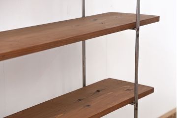 ラフジュオリジナル アイアンの薄型飾り棚【中】(2)(陳列棚、アイアンラック)