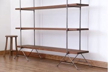 ラフジュオリジナル アイアンの薄型飾り棚【中】(3)(陳列棚、アイアンラック)