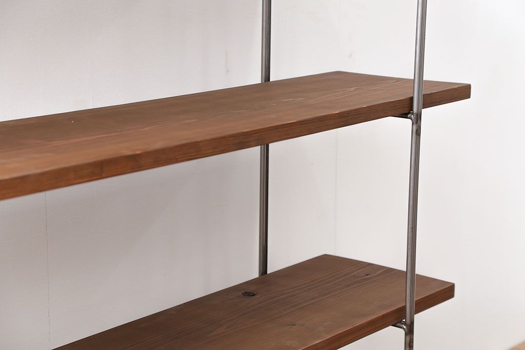 ラフジュオリジナル アイアンの薄型飾り棚【中】(3)(陳列棚、アイアンラック)